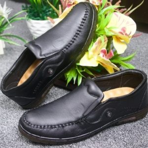 প্রিমিয়াম ব্লাক লেদারের ক্যাজুয়াল জুতা(black Casual Shoes)